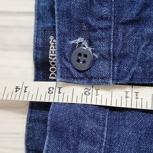 Dockers Pleated Khakis Soft Cotton - Blue  Straight Leg Womens Size Waist 38" - Picture 12 of 13